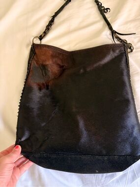 Black Pony Hair Shoulder Bag